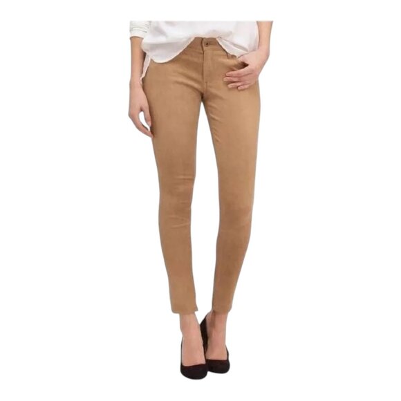 Ag Adriano Goldschmied Denim - Adriano Goldschmied AG Leather Suede Legging Women's Tan Super Skinny NEW Sz. 25